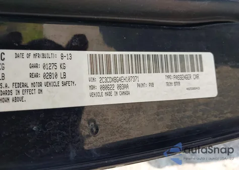 2014 Dodge Charger Se z USA, uszkodzony, nr VIN 2C3CDXBG4E8107371